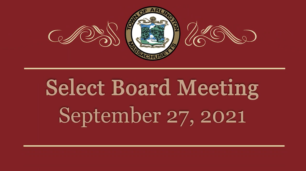 Select Board Meeting – September 27, 2021