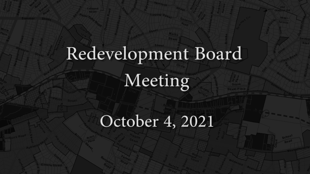 Redevelopment Board Meeting – October 4, 2021 Redevelopment Board Meeting – October 4, 2021