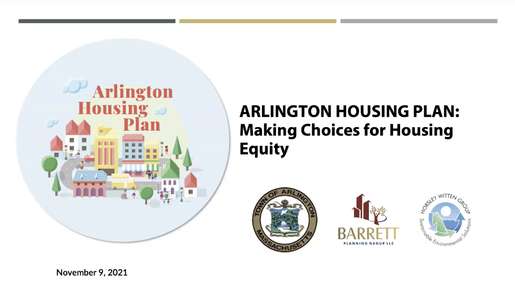 Arlington Housing Plan: Making Choices for Housing Equity – November 9, 2021